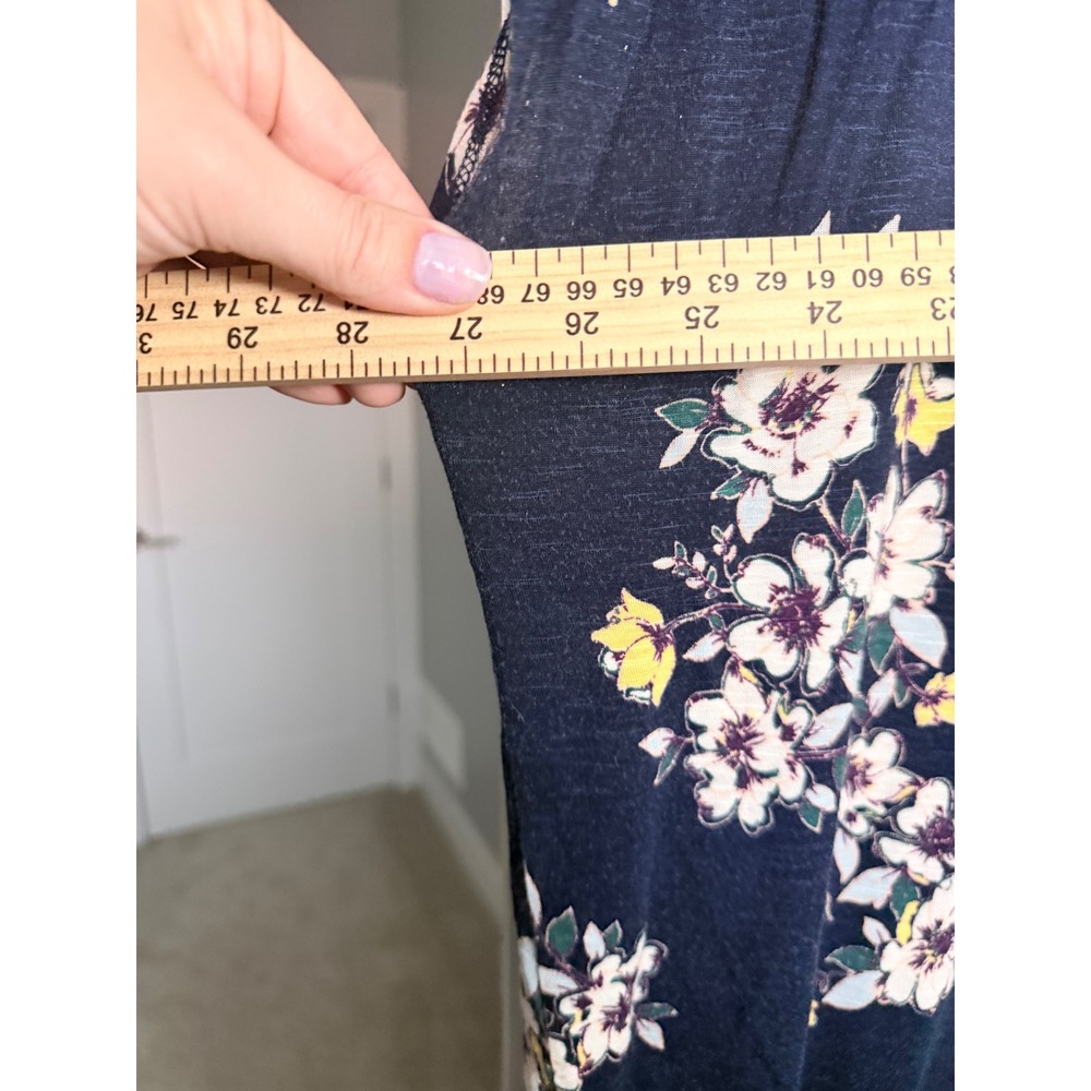 Maurices 24/7 Navy Blue Floral Pocket T-Shirt Plus Size 2x_230 - Picture 6 of 8
